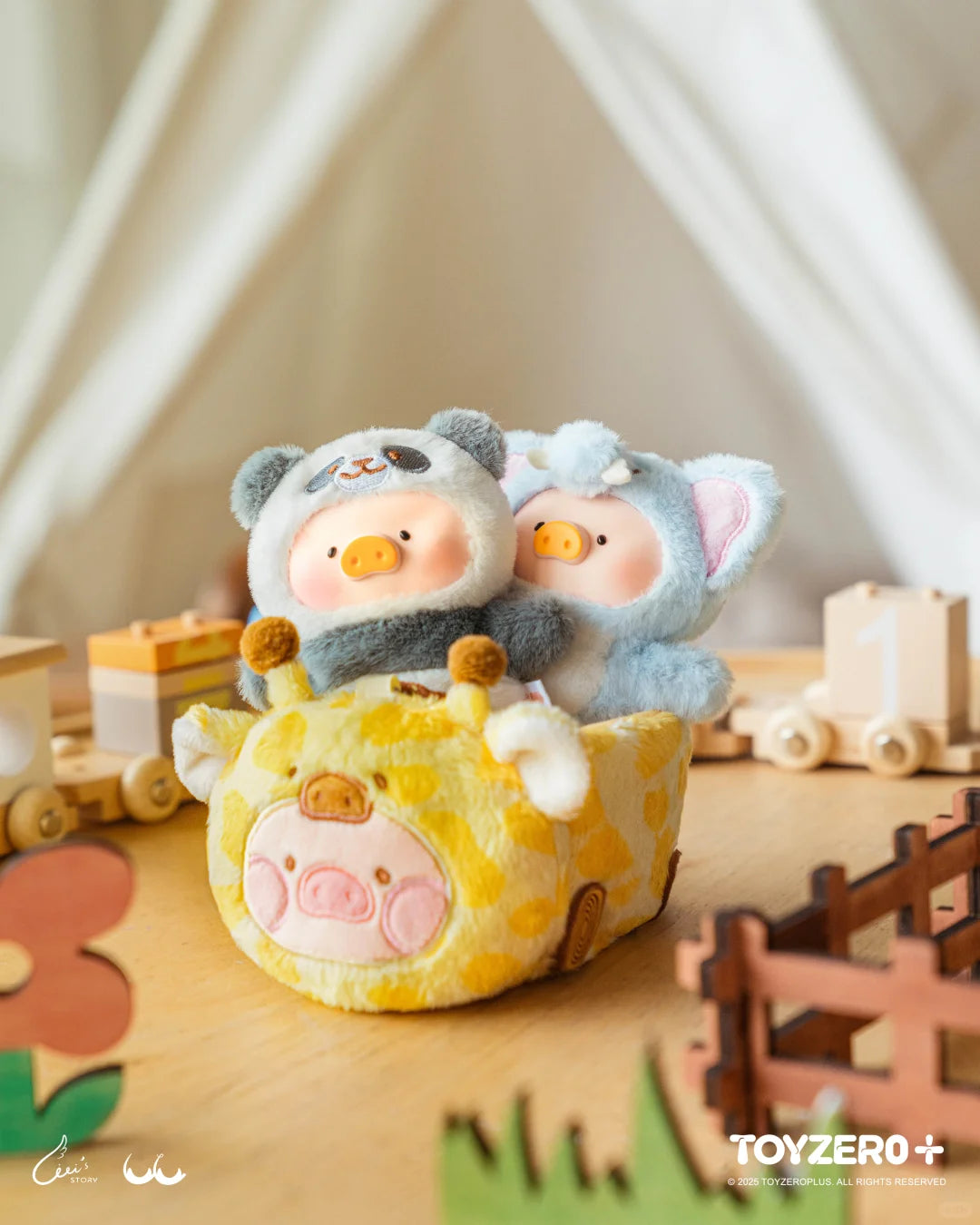 TOYZEROPLUS Lulu The Piggy Animal Party Puppet Show PVC Face Plush Keychain Blind Box