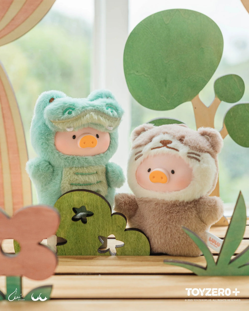 TOYZEROPLUS Lulu The Piggy Animal Party Puppet Show PVC Face Plush Keychain Blind Box