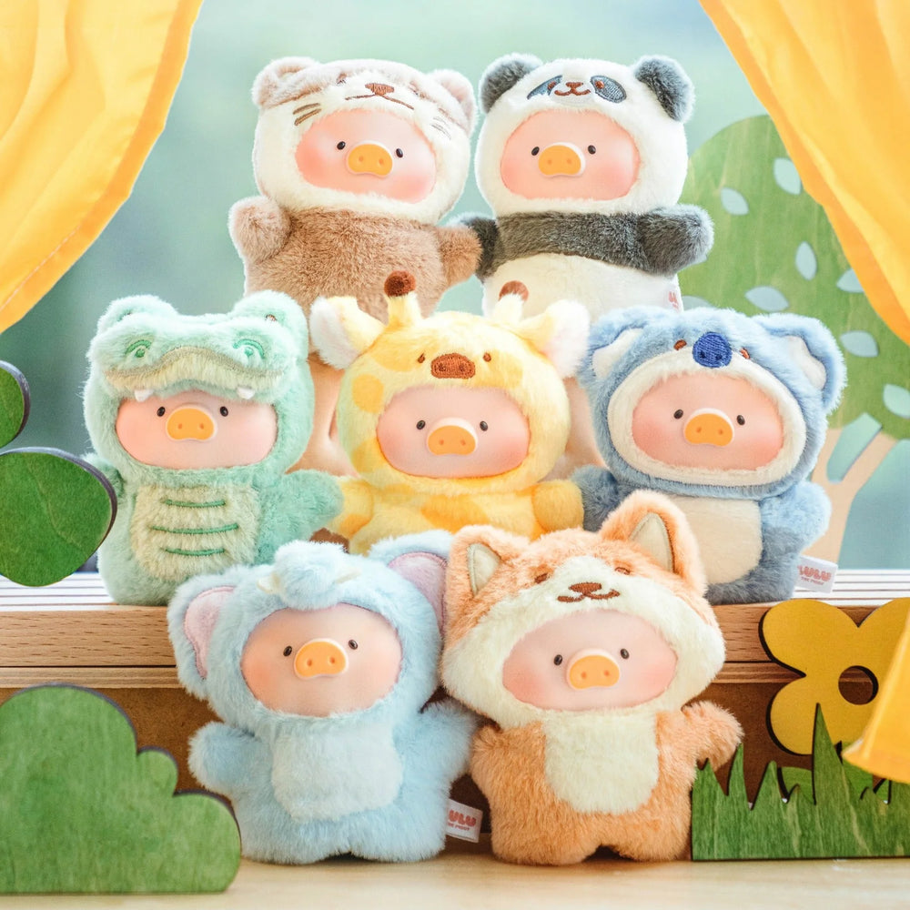 TOYZEROPLUS Lulu The Piggy Animal Party Puppet Show PVC Face Plush Keychain Blind Box