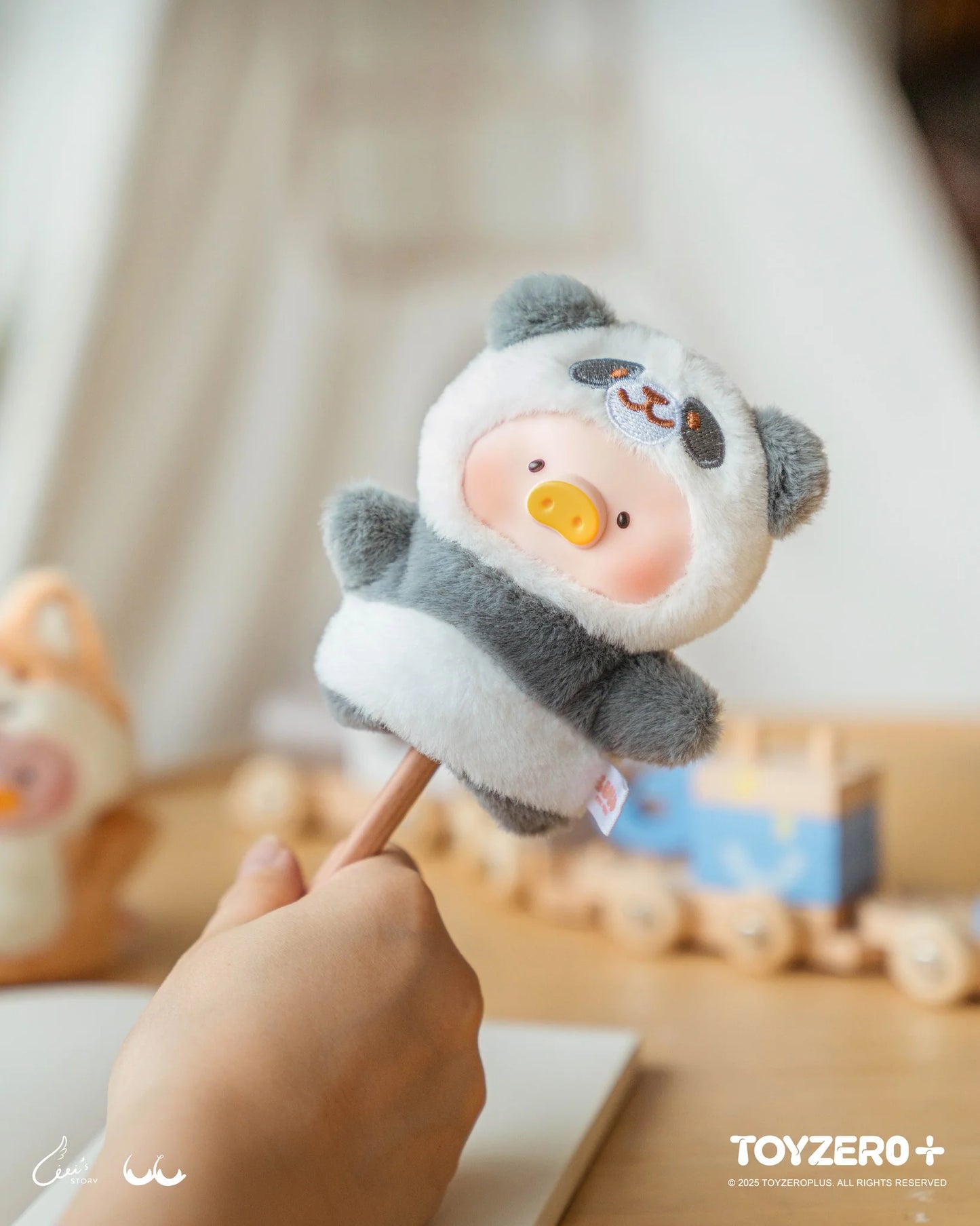 TOYZEROPLUS Lulu The Piggy Animal Party Puppet Show PVC Face Plush Keychain Blind Box