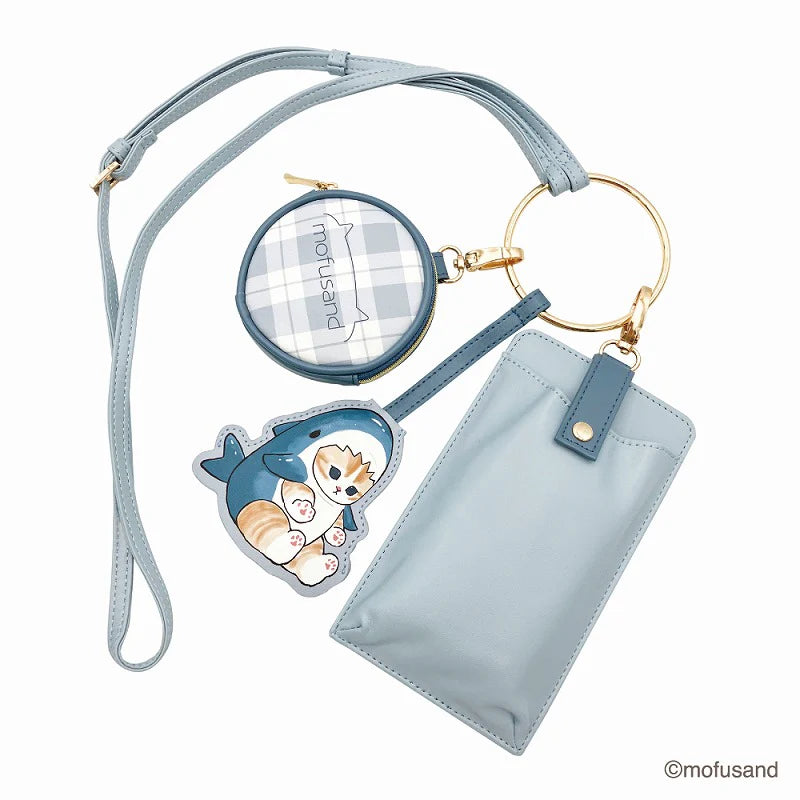 mofusand 3 Consecutive Shoulder Pouch - Shark Nyan