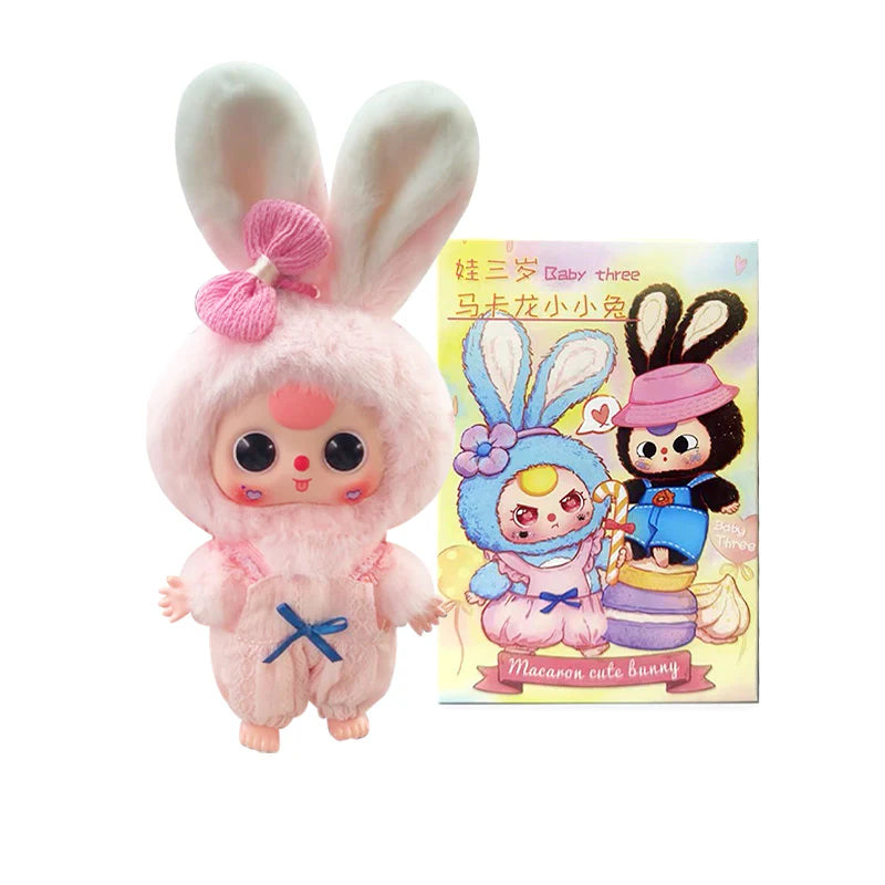 Baby Three Rabbit Macaron Cute Bunny Plush Series Blind Box
