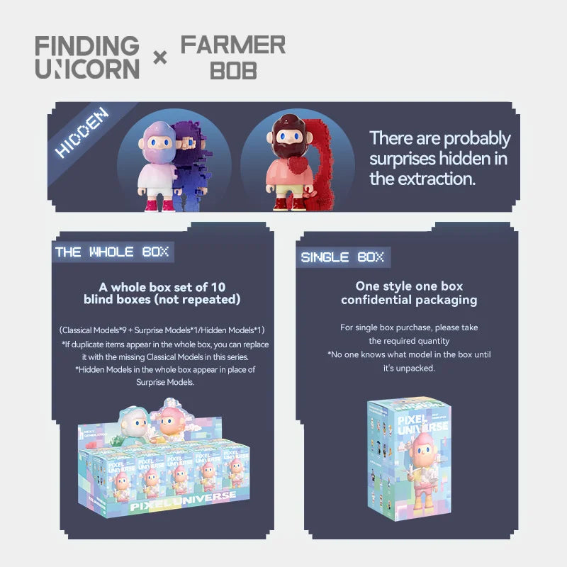 FINDING UNICORN FARMER BOB NEXT GENERATION PIXEL UNIVERSE Series Blind Box