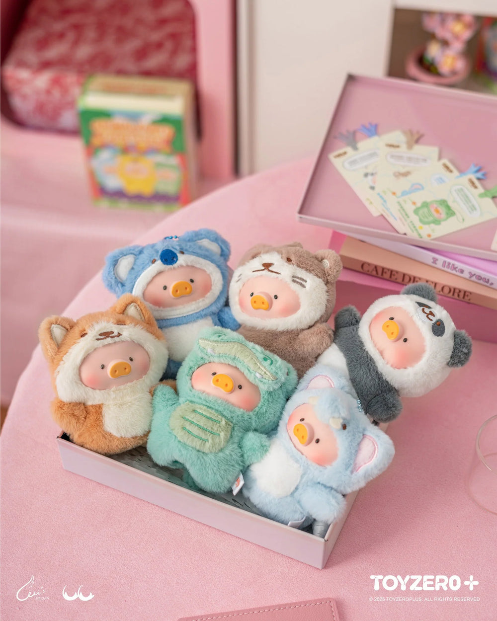 TOYZEROPLUS Lulu The Piggy Animal Party Puppet Show PVC Face Plush Keychain Blind Box