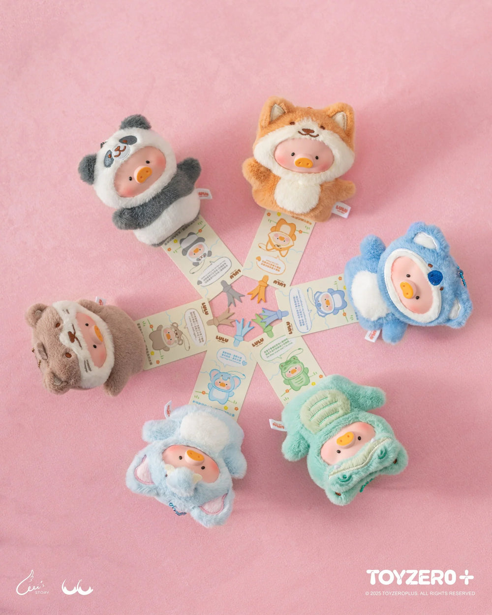 TOYZEROPLUS Lulu The Piggy Animal Party Puppet Show PVC Face Plush Keychain Blind Box