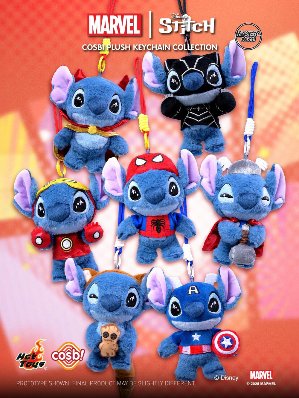 Marvel Stitch Cosbi Plush Keychain Collection Blind Box