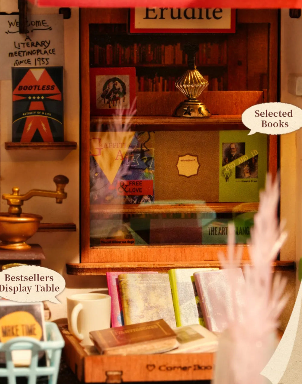 Rolife DIY Miniature House Kit - Corner Bookstore