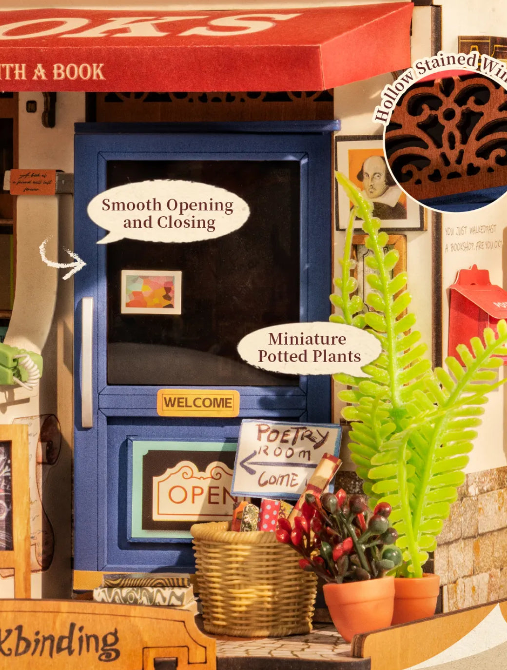 Rolife DIY Miniature House Kit - Corner Bookstore