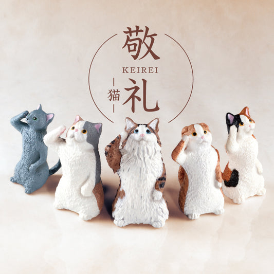 Yell Salute Cat Figure Blind Box PVC Figure