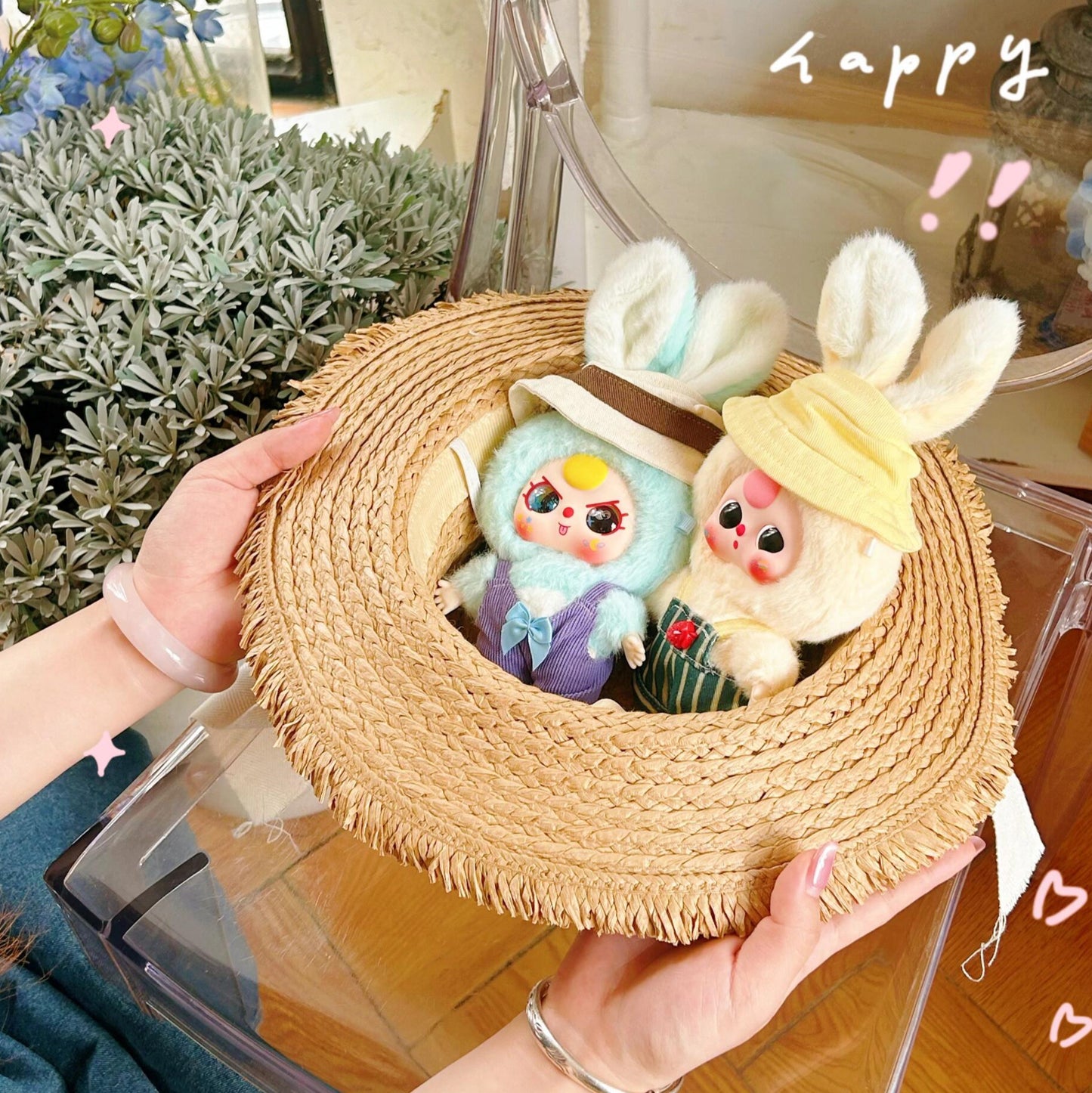 Baby Three Rabbit Macaron Cute Bunny Plush Series Blind Box