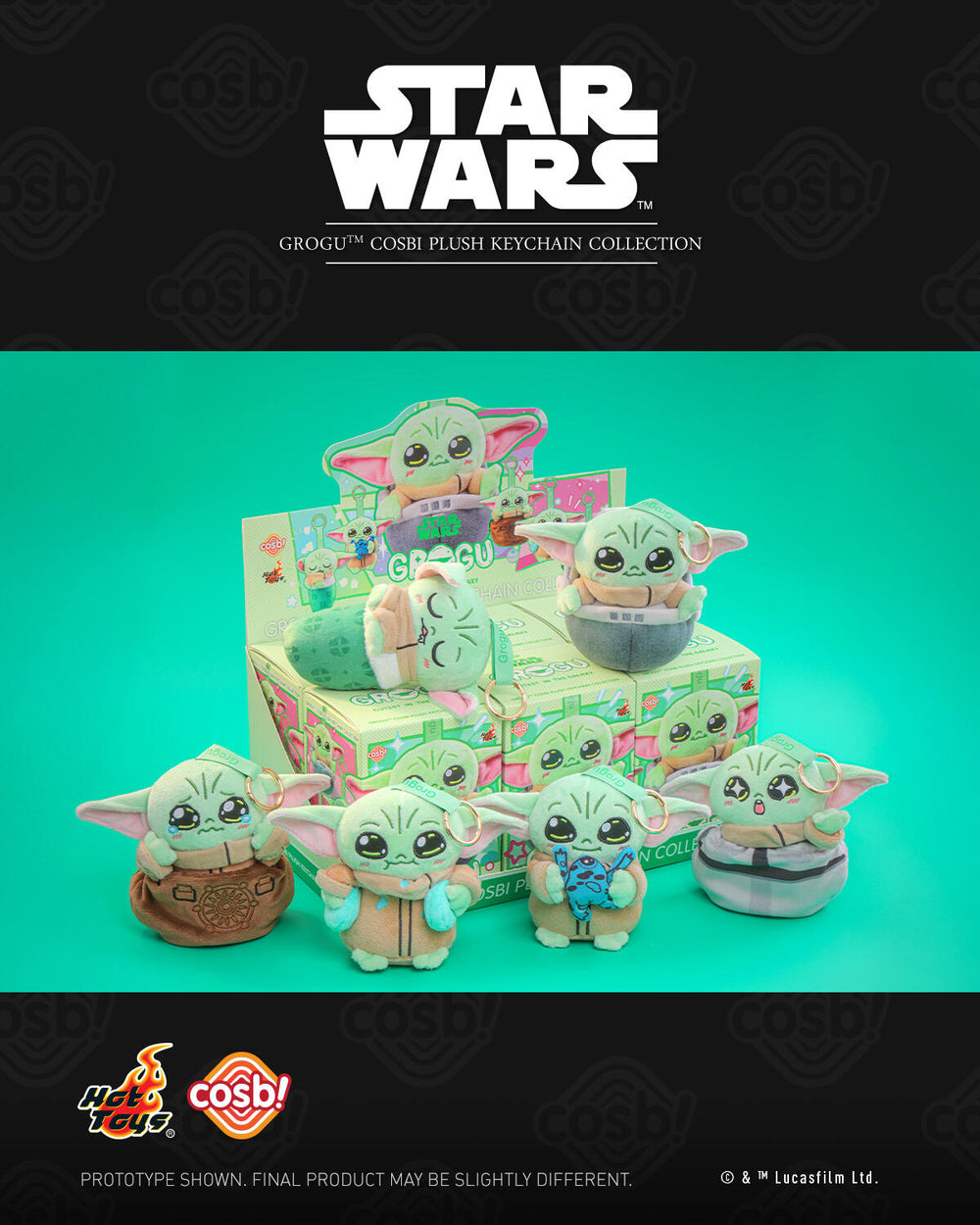 HOT TOYS Star Wars Grogu Cosbi Plush Keychain Collection