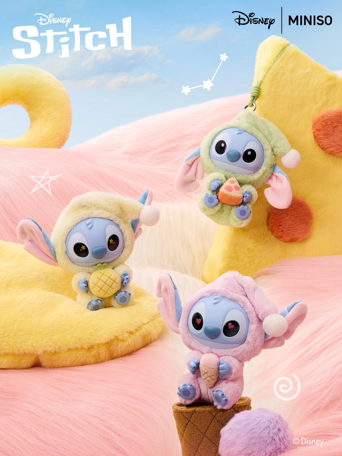 [COMING SOON] Disney Stitch Eat Something Before Sleep Series Vinyl Plush Pendant Blind Box