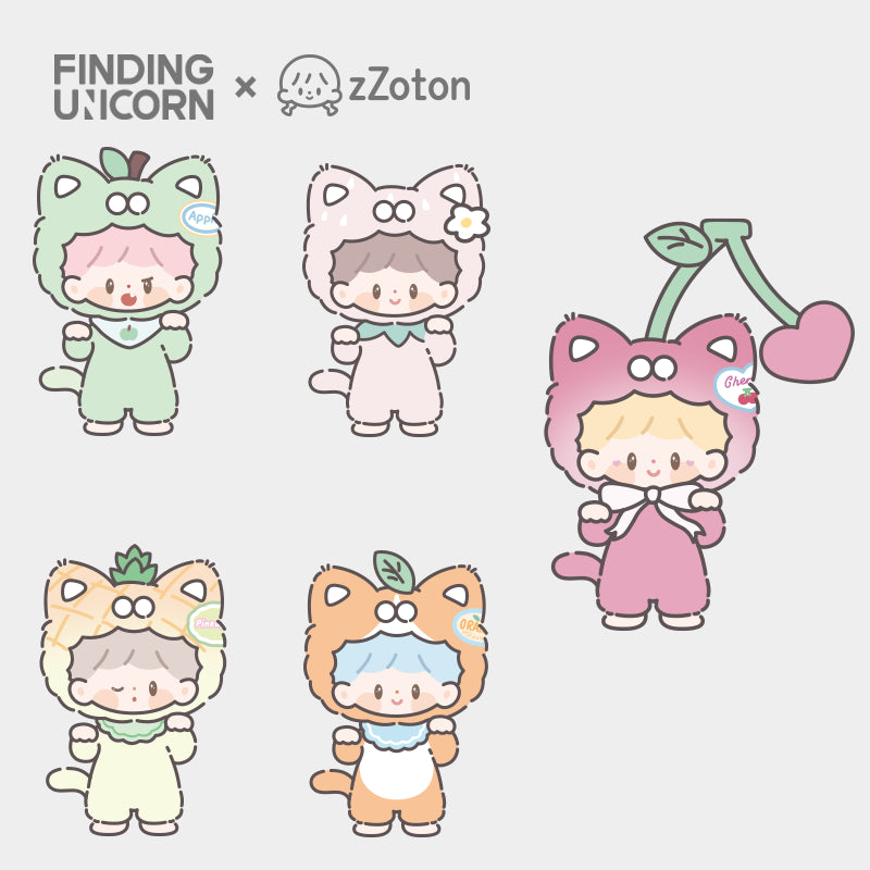 FINDING UNICORN zZoton My Little Cat Fruit Party Series PVC Plush Blind Box