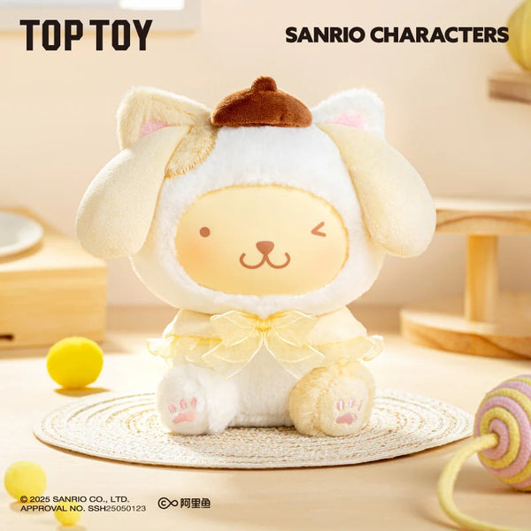 TOP TOY Sanrio Characters Play With Kittens Series Plush Keychains Gift Blind Box