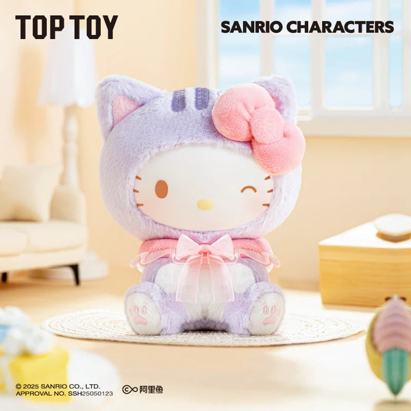 TOP TOY Sanrio Characters Play With Kittens Series Plush Keychains Gift Blind Box