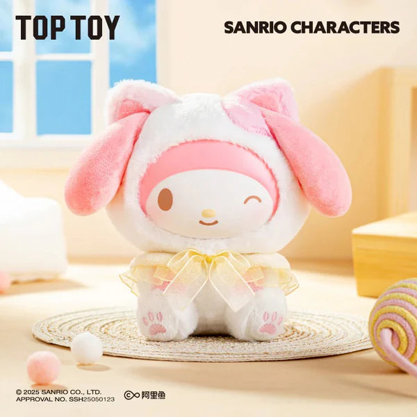 TOP TOY Sanrio Characters Play With Kittens Series Plush Keychains Gift Blind Box