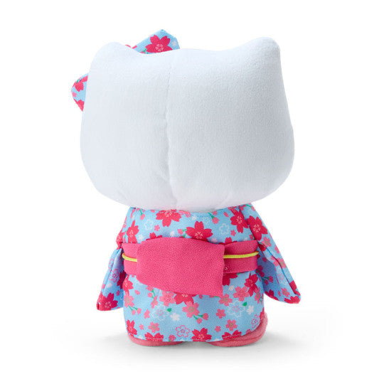 Sanrio Plush Toy - Hello Kitty : Cherry Blossom Kimono Light Blue