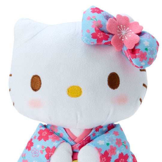 Sanrio Plush Toy - Hello Kitty : Cherry Blossom Kimono Light Blue