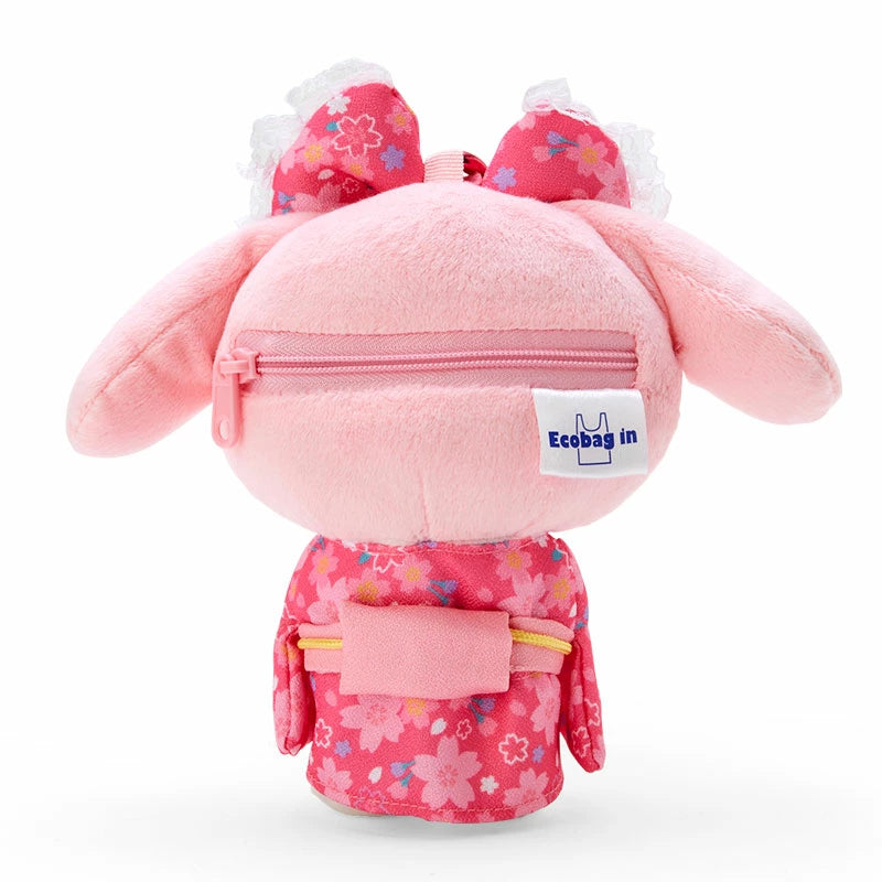 Sanrio Eco Shopping Bag & Mascot Plush My Melody Sakura Kimono