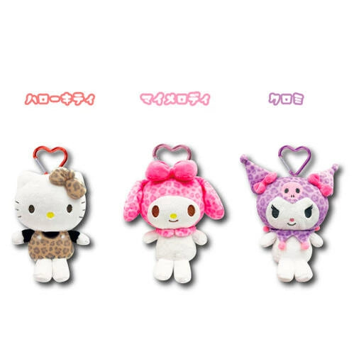 Sanrio Characters Leopard Print Mascot Pouch with Carabiner